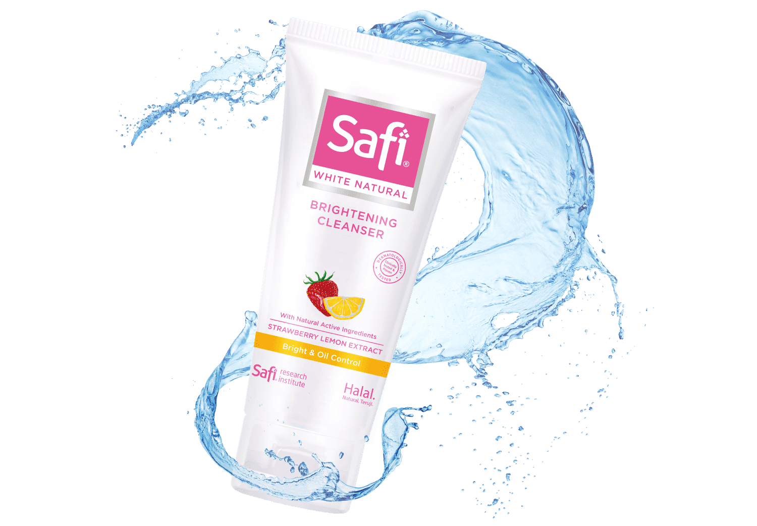 Safi White Natural Brightening Cleanser Strawberry Lemon Extract 100gr image 2